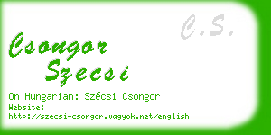 csongor szecsi business card
